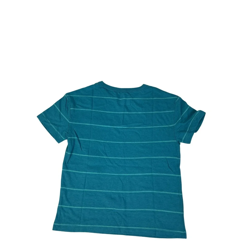 Cat & Jack Kids XS 4/5 Teal Striped Pocket T-Shirt Lot‎ of 2 New with Tags